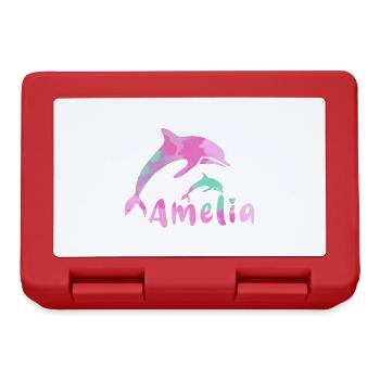 amelia ,define, colorful,name, painting,pink - Lunchbox - red - Front