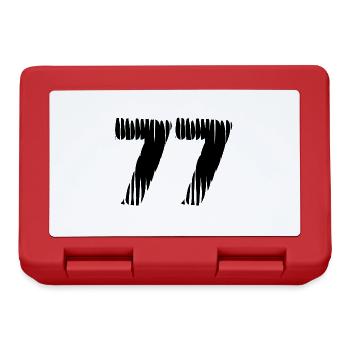 77 Zahl Trikot - Brotdose - Rot - Vorne