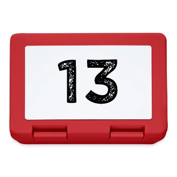 13 Zahl Trikot - Brotdose - Rot - Vorne