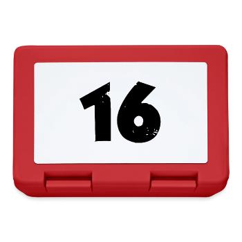 16 Zahl - Brotdose - Rot - Vorne