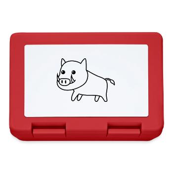 Wild Boar Comic Animal - Lunchbox - red - Front