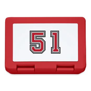 51 Zahl Symbol - Brotdose - Rot - Vorne