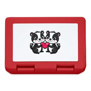 Skunk Couple Amoureux Animal Saint Valentin - Boîte à goûter - rouge - Devant