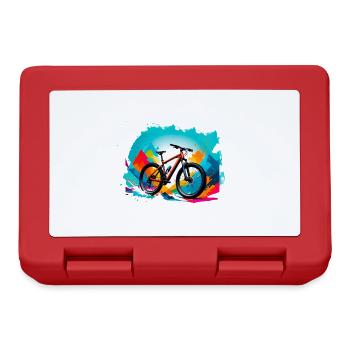 illustration,mountainbike,rennrad,graffiti,berge - Brotdose - Rot - Vorne