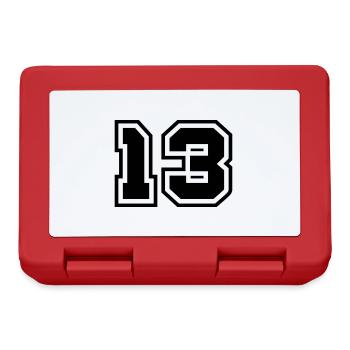 13 symbole de nombre - Boîte à goûter - rouge - Devant