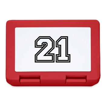 Symbole numérique 21 - Boîte à goûter - rouge - Devant