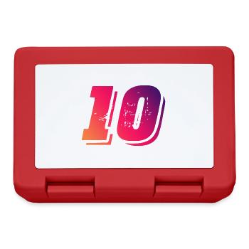 10 Zahl Symbol - Brotdose - Rot - Vorne