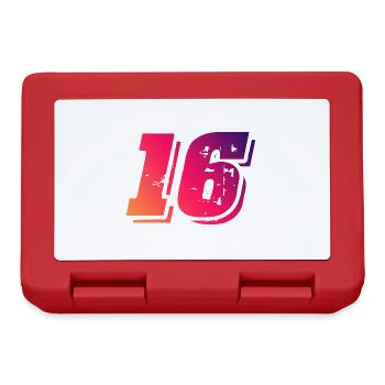 16 Zahl Symbol - Brotdose - Rot - Vorne