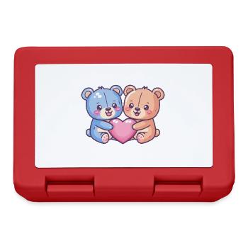 Ours Bande Dessinée Couple Amour - Boîte à goûter - rouge - Devant