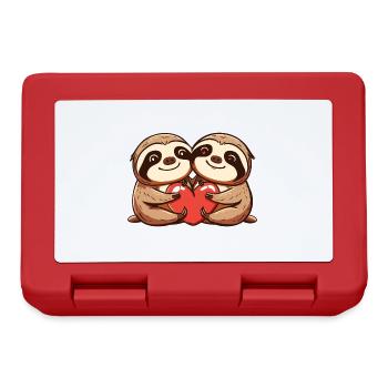 Couple de paresseux amoureux Animal Saint-Valentin - Boîte à goûter - rouge - Devant