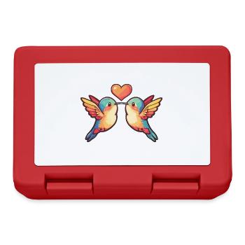Colibri Oiseau Couple Amour Couple Amoureux - Boîte à goûter - rouge - Devant