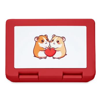 Hamster Couple Amour Couple Amoureux - Boîte à goûter - rouge - Devant