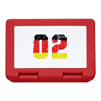 2 Zahl Deutschland Trikot - Brotdose - Rot - Vorne