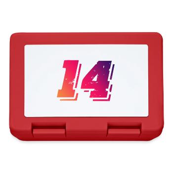 14 Zahl Symbol - Brotdose - Rot - Vorne