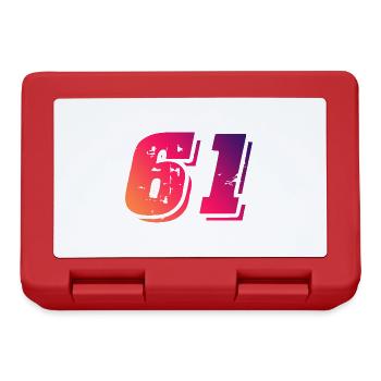 Symbole numérique 61 - Boîte à goûter - rouge - Devant