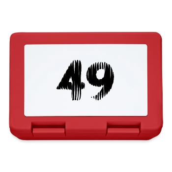 49 Zahl Trikot - Brotdose - Rot - Vorne