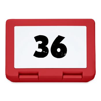 36 number - Lunchbox - red - Front