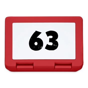63 Zahl - Brotdose - Rot - Vorne