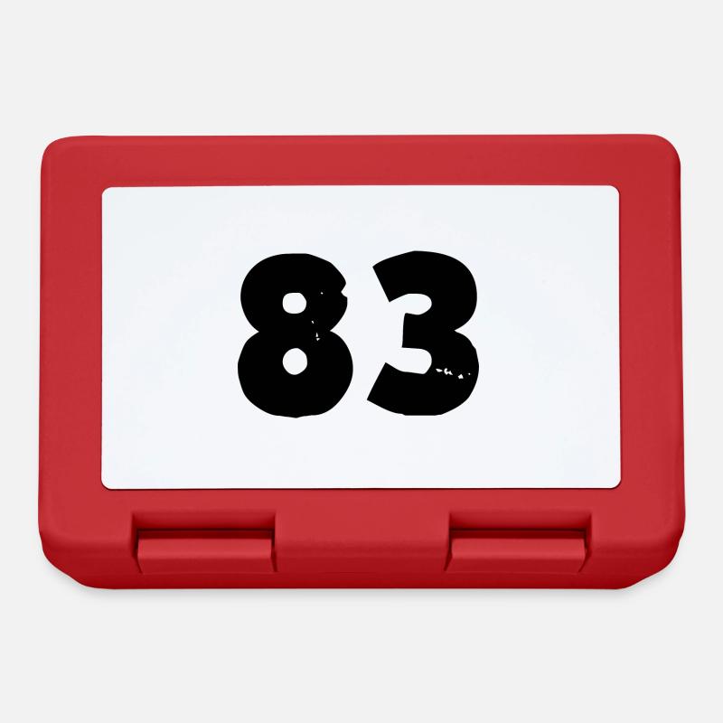 83 number - Lunchbox - red