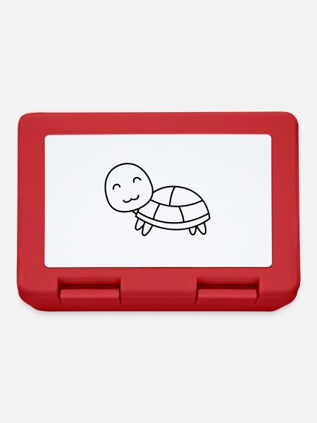 Schildkröte Comic Tier - Brotdose - Rot