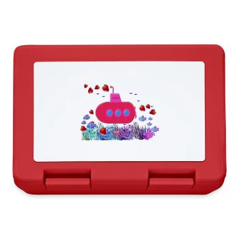 submarine,strawberries, fish, corals,sea - Lunchbox - red - Front