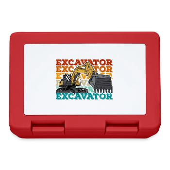 Excavator Digger Excavators Construction Worker - Lunchbox - red - Front