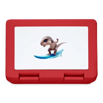 Der Surfer Dino - Brotdose - Rot - Vorne
