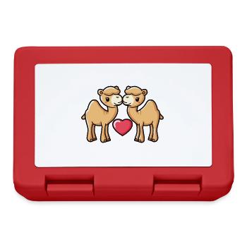 Chameau Couple Amour Couple Amoureux - Boîte à goûter - rouge - Devant