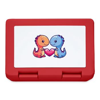 Dinosaure T-Rex Couple Amour Couple Amoureux - Boîte à goûter - rouge - Devant