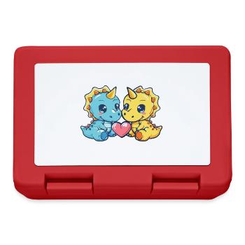 Dinosaure tricératops couple d’amour couple amoureux - Boîte à goûter - rouge - Devant