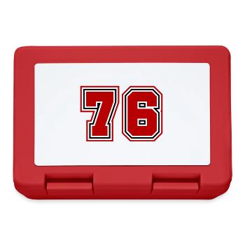 Symbole numérique 76 - Boîte à goûter - rouge - Devant