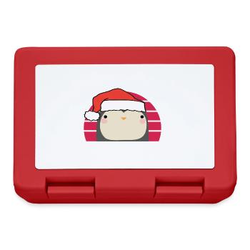 Weihnachten Pinguin - Brotdose - Rot - Vorne