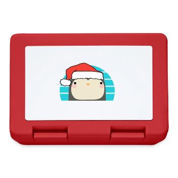 Weihnachten Pinguin - Brotdose - Rot - Vorne