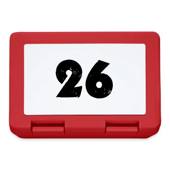 26 Zahl - Brotdose - Rot - Vorne