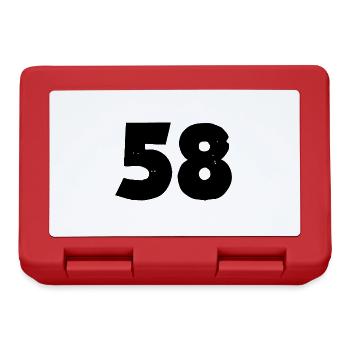 58 Zahl - Brotdose - Rot - Vorne