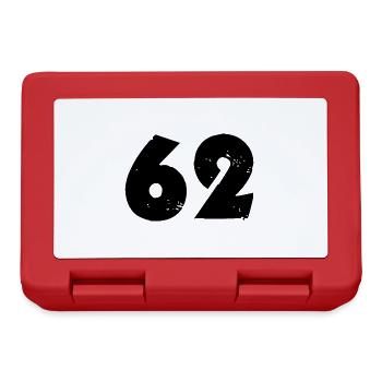 62 Zahl - Brotdose - Rot - Vorne