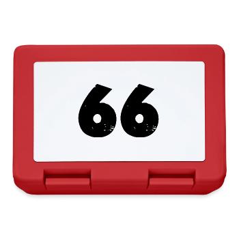 66 Zahl - Brotdose - Rot - Vorne