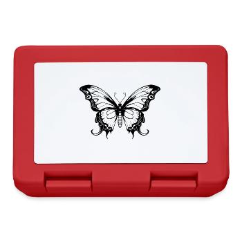 Schmetterling Silhouette Falter Boho - Brotdose - Rot - Vorne