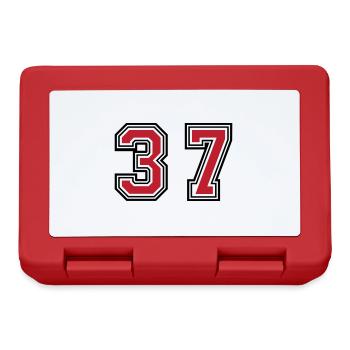 37 symboles numériques - Boîte à goûter - rouge - Devant