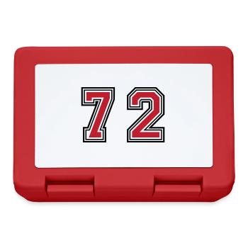 72 Zahl Symbol - Brotdose - Rot - Vorne