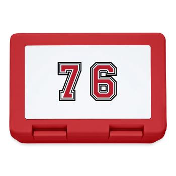 76 Number Symbol - Lunchbox - red - Front