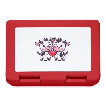 Vache Couple Amour Couple Amoureux - Boîte à goûter - rouge - Devant
