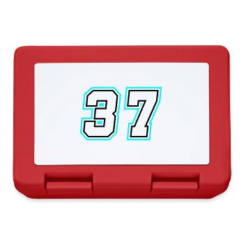37 symbole de nombre - Boîte à goûter - rouge - Devant