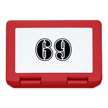 69 Zahl Symbol - Brotdose - Rot - Vorne