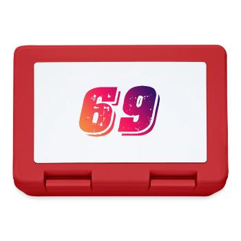 69 Zahl Symbol - Brotdose - Rot - Vorne