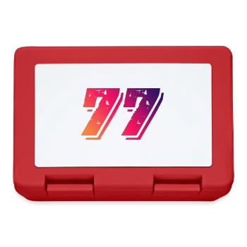 77 Zahl Symbol - Brotdose - Rot - Vorne