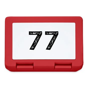 77 Zahl Trikot - Brotdose - Rot - Vorne