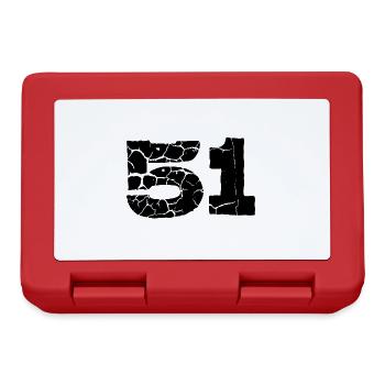 51 Zahl Trikot - Brotdose - Rot - Vorne