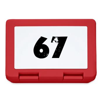 67 Zahl - Brotdose - Rot - Vorne