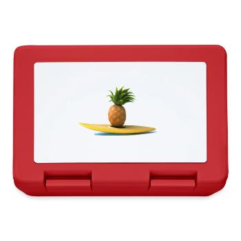 Surfende Ananas - Brotdose - Rot - Vorne